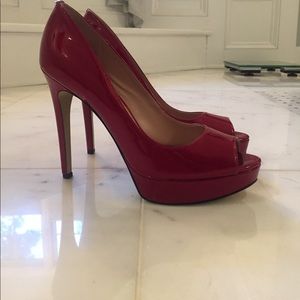 Patent Leather Red Peeptoe Heels