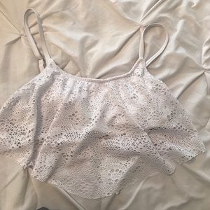 White Lacey bikini top