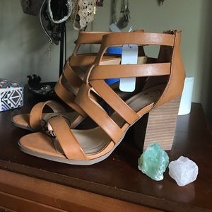 Brown Strappy Heeled Sandals