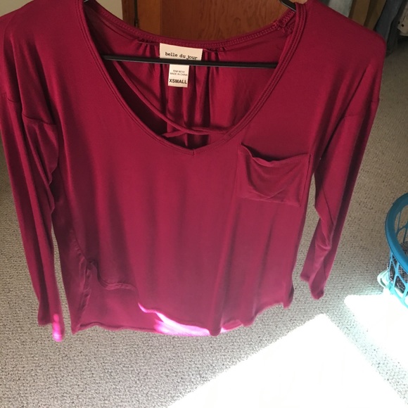 Xs maroon cross neck top - Picture 1 of 2