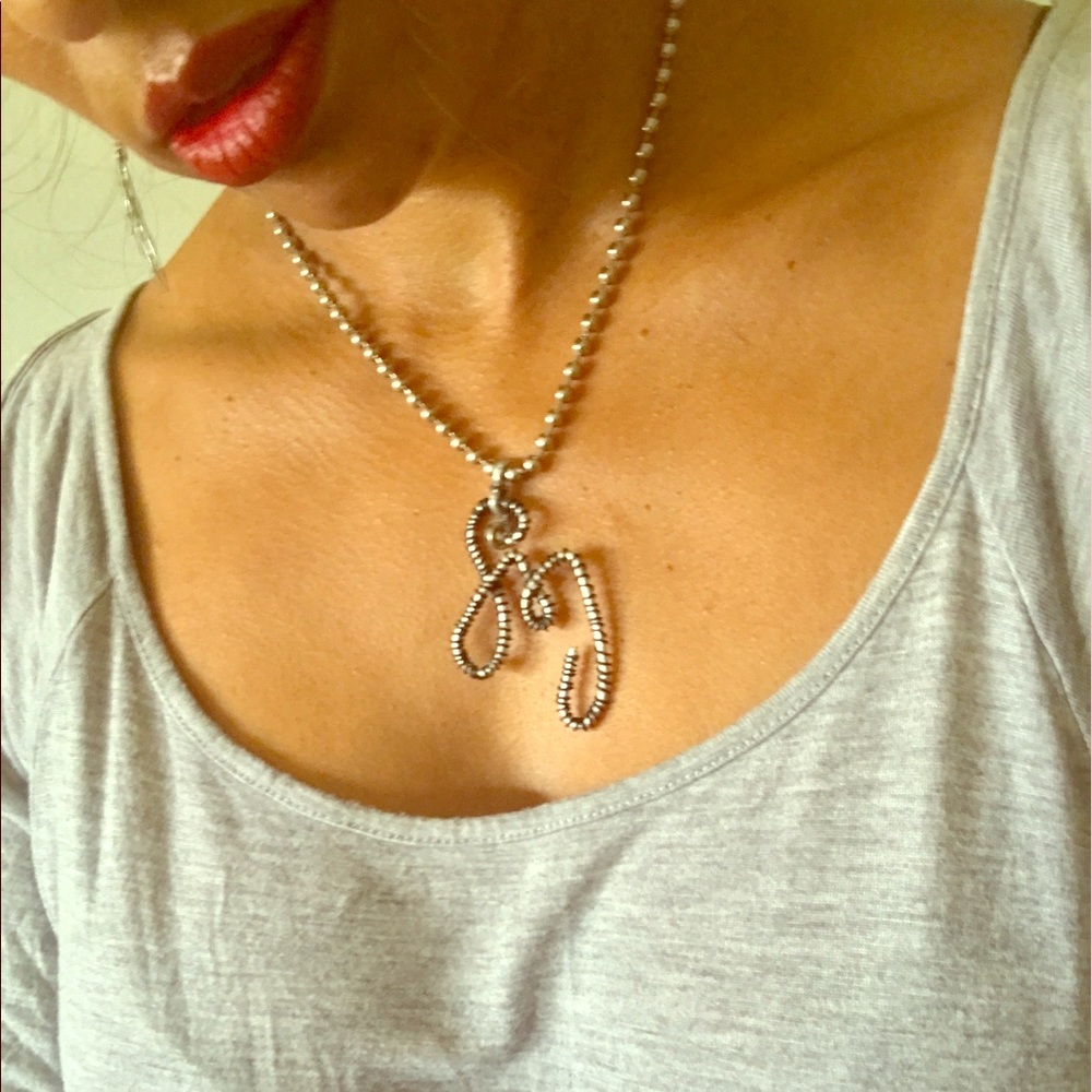 Custom Made Silver Wire Wrapped Initial Pendants - Picture 2 of 4