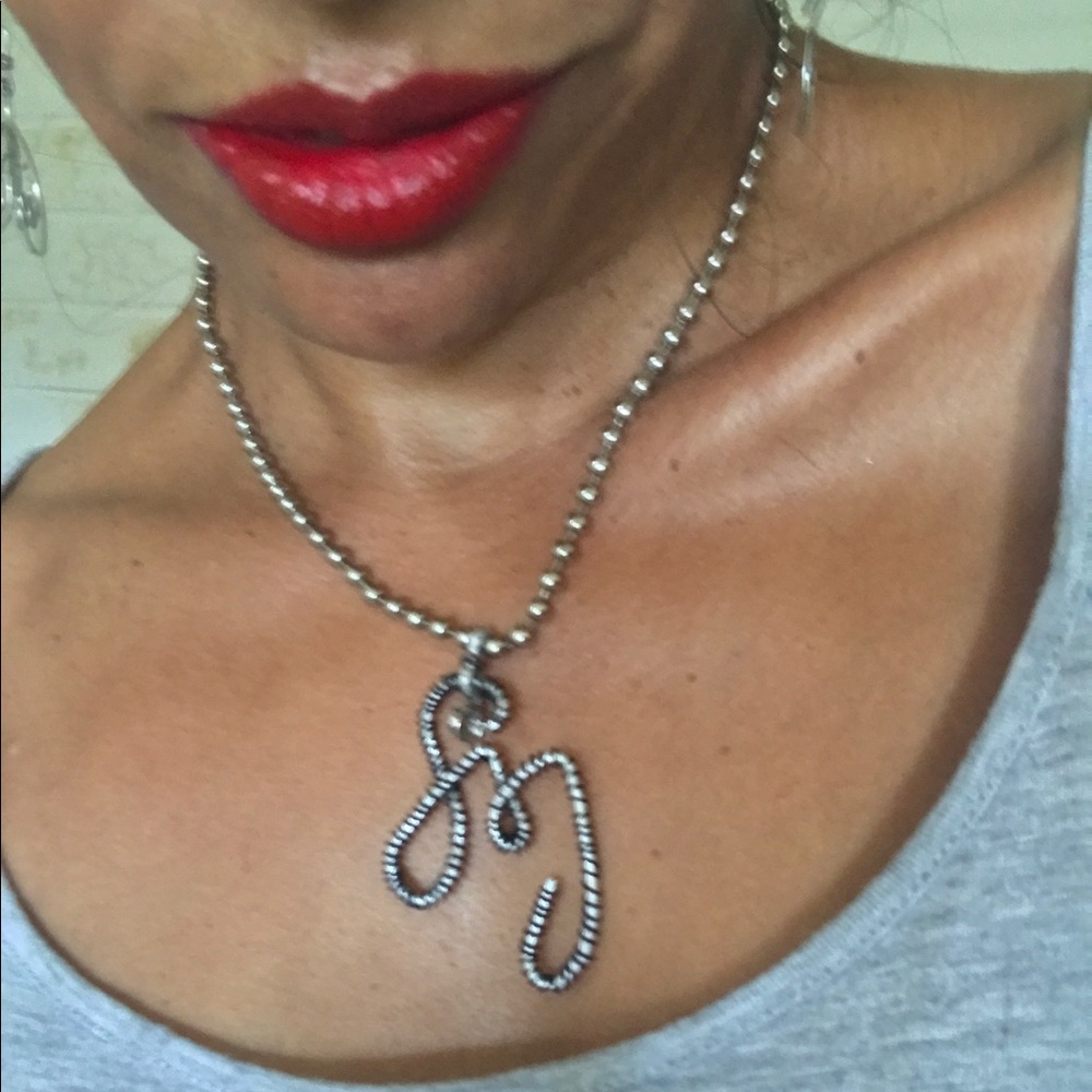Custom Made Silver Wire Wrapped Initial Pendants