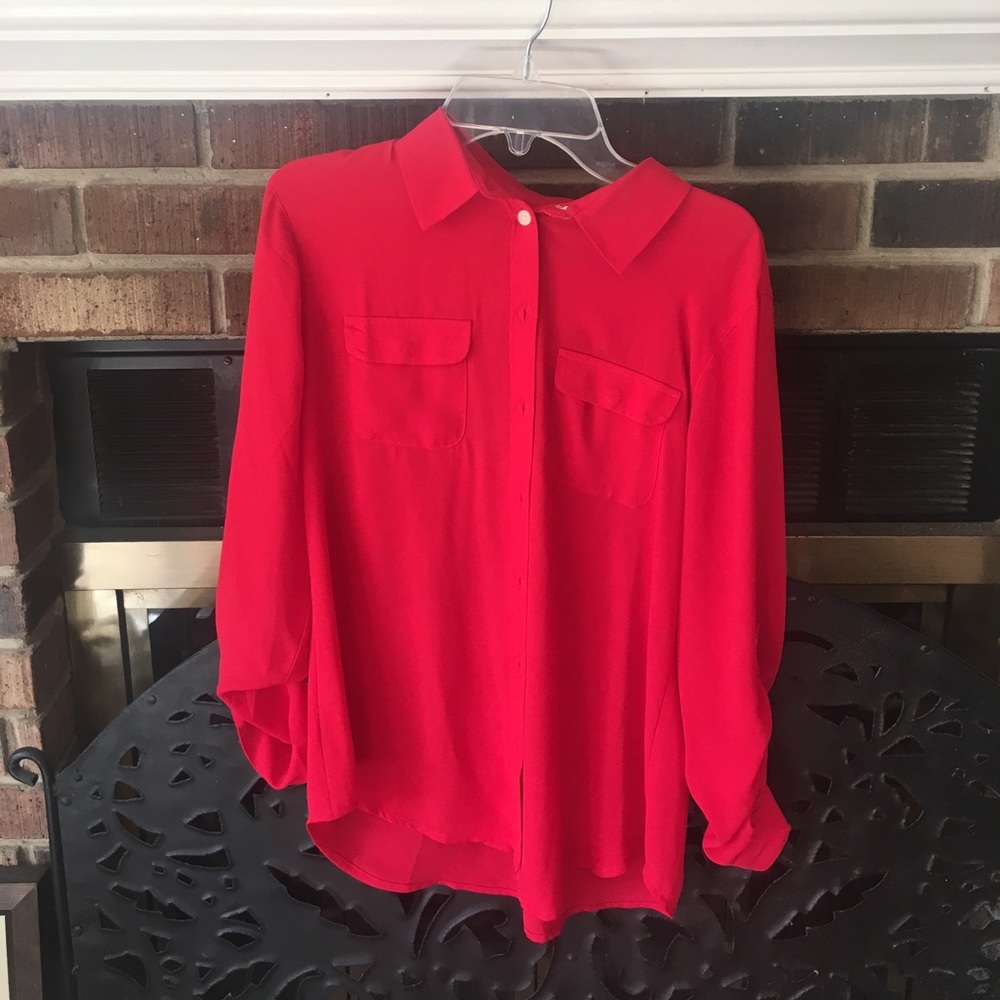 Loft red blouse