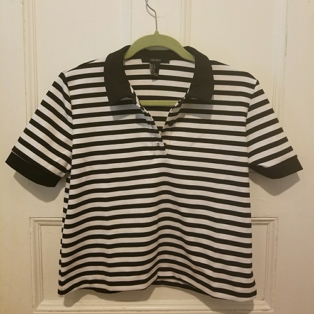 Forever 21 Striped Polo Shirt NWOT