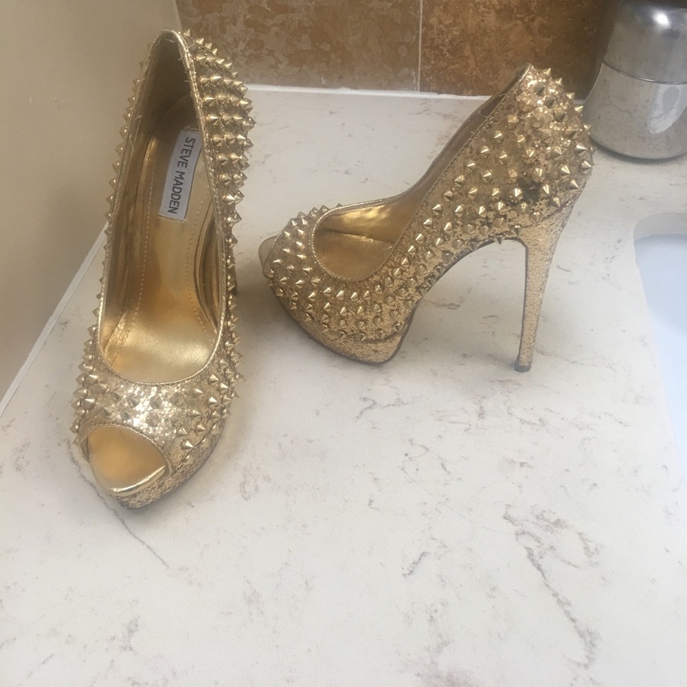 Gold spiked Steve Madden shoes
