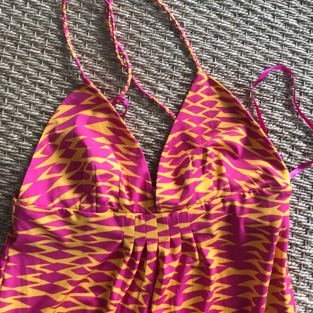 Vibrant gold/pink maxi