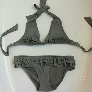 Grey triangle bikini set