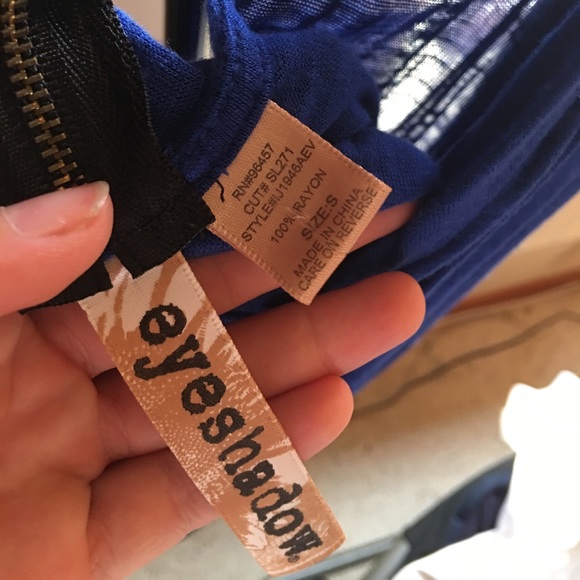 Eyeshadow royal blue tank with cut out back - Picture 3 of 3