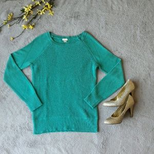 J. Crew Factory Blue Wool Blend Knit Sweater