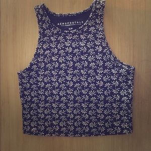 I'm selling a black and white designed crop top.