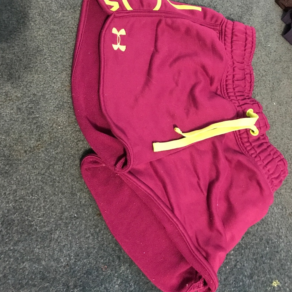 Purple and green under armor shorts!