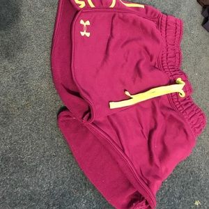 Purple and green under armor shorts!