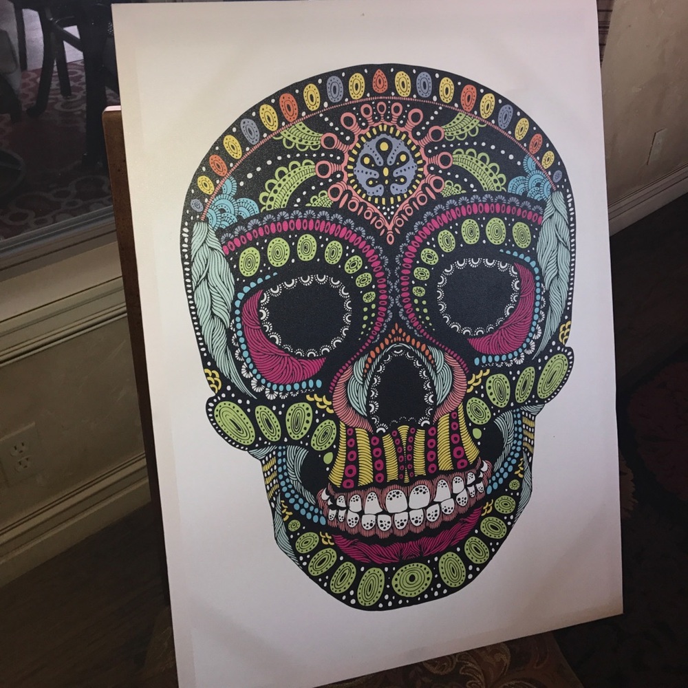 Candy Skull hanging wall canvas