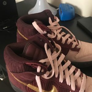 Nike pink/gold high tops