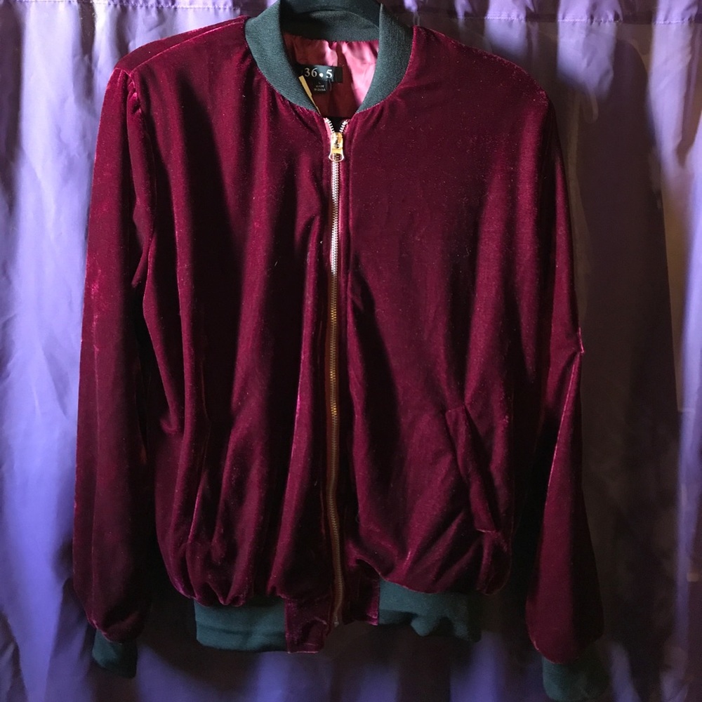 Velvet bomber jacket