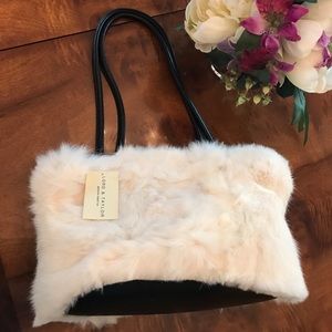 Genuine White Rabbit Fur Purse