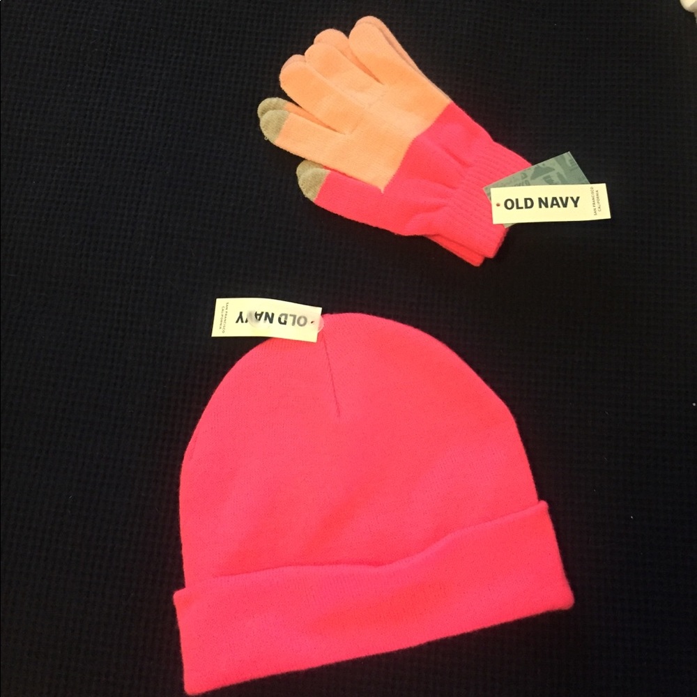 🦃 Old Navy Pink Hat and Gloves Bundle