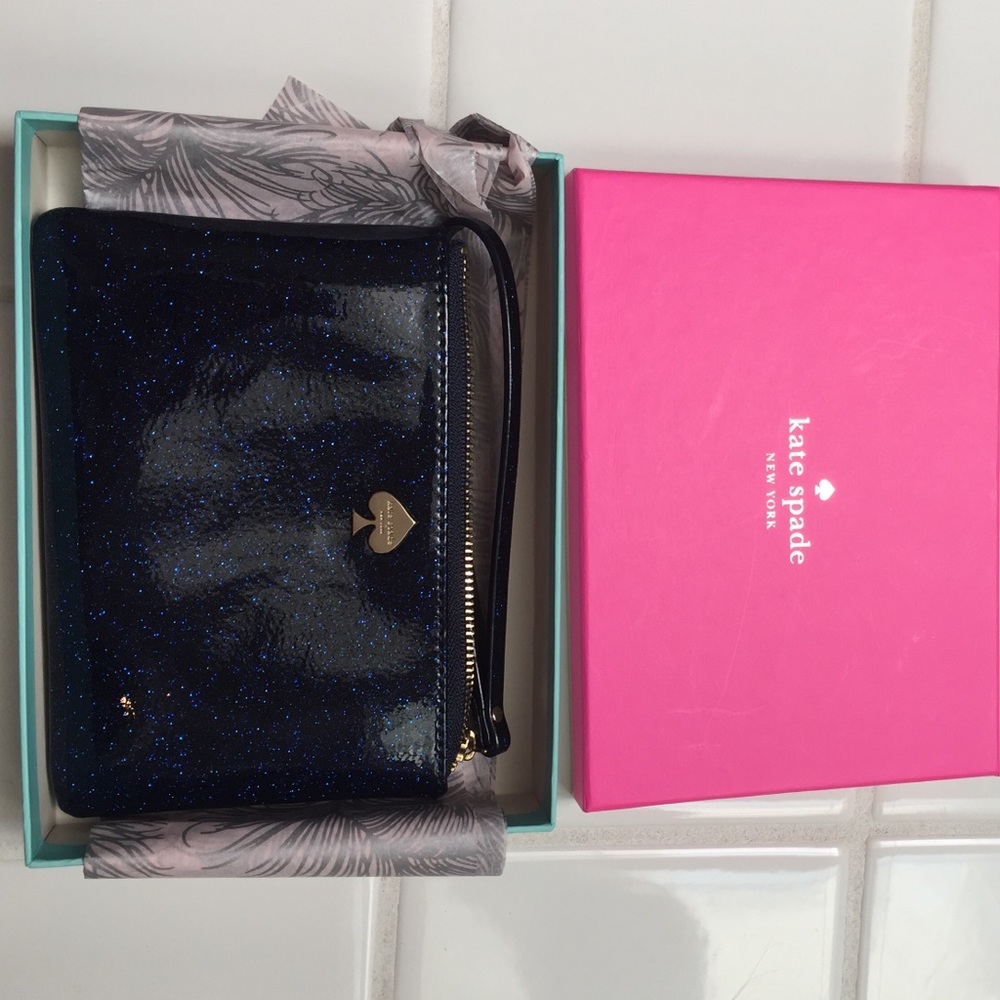 Navy sparkly kate spade wallet