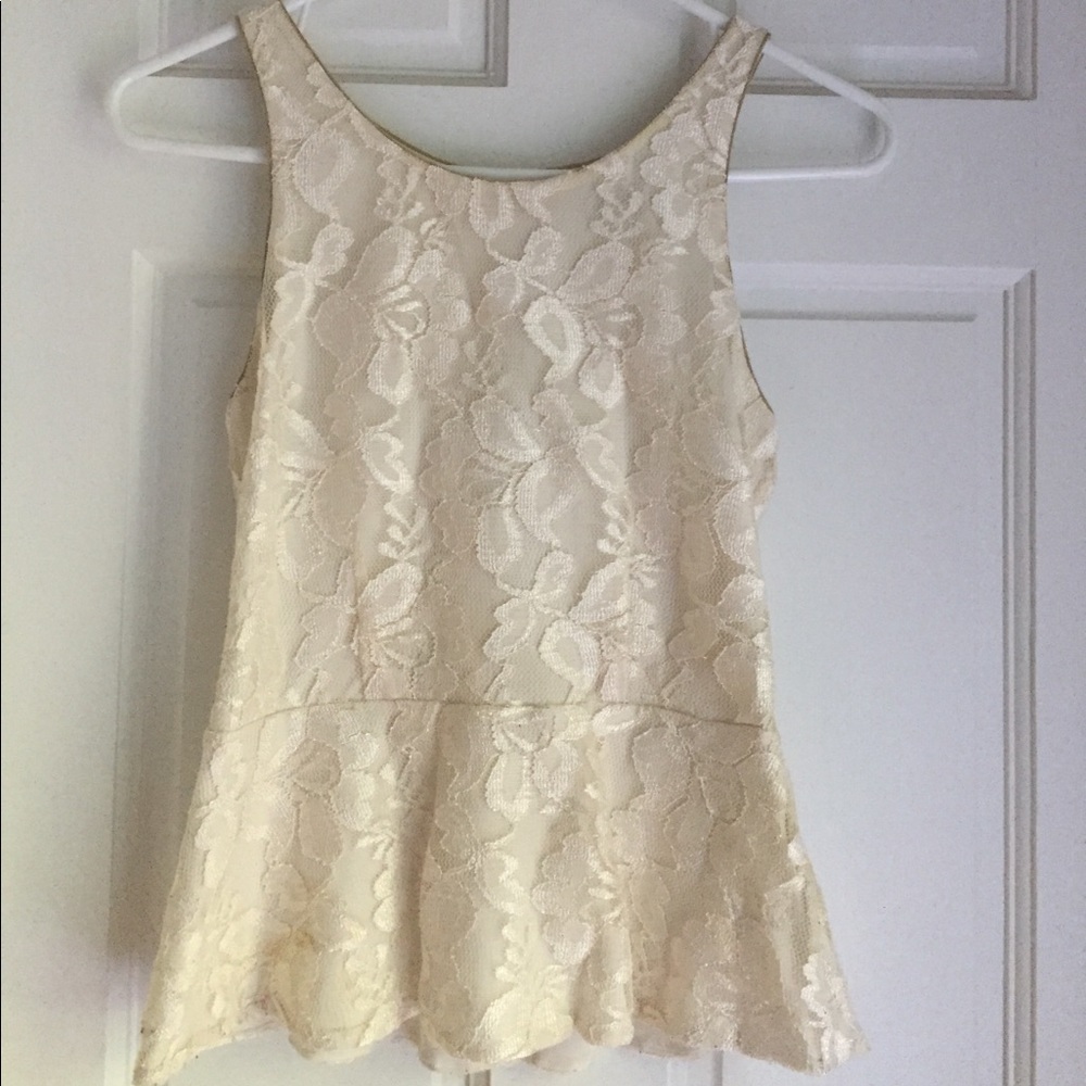 Express Lace Peplum Top
