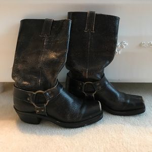 Black mid-calf Frye boots