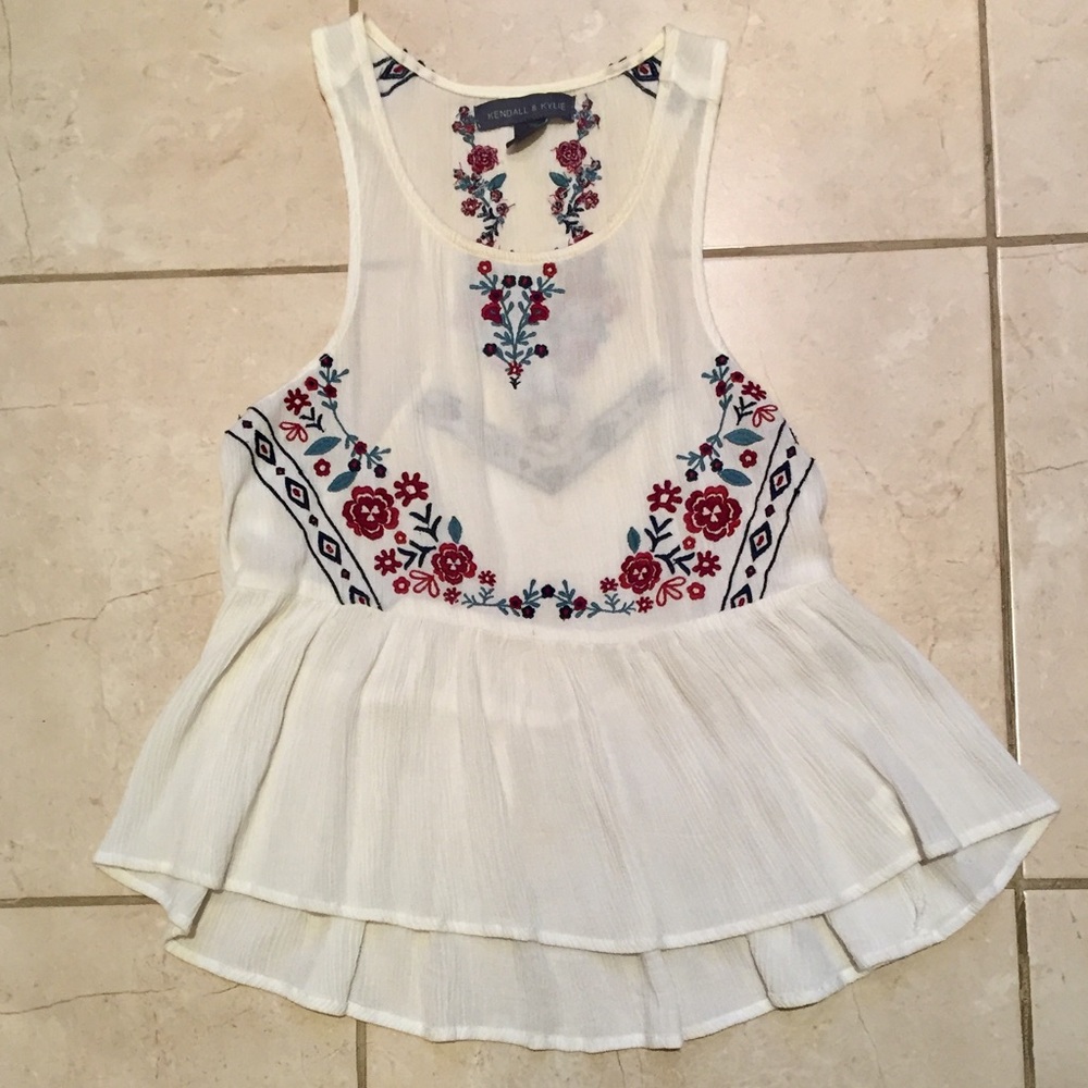 Kendall and Kylie Floral Babydoll Tank Top