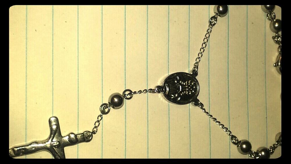 Stainless steel rosary bracelet