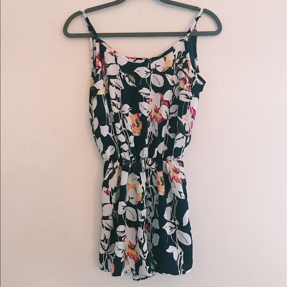 Navy Floral Romper