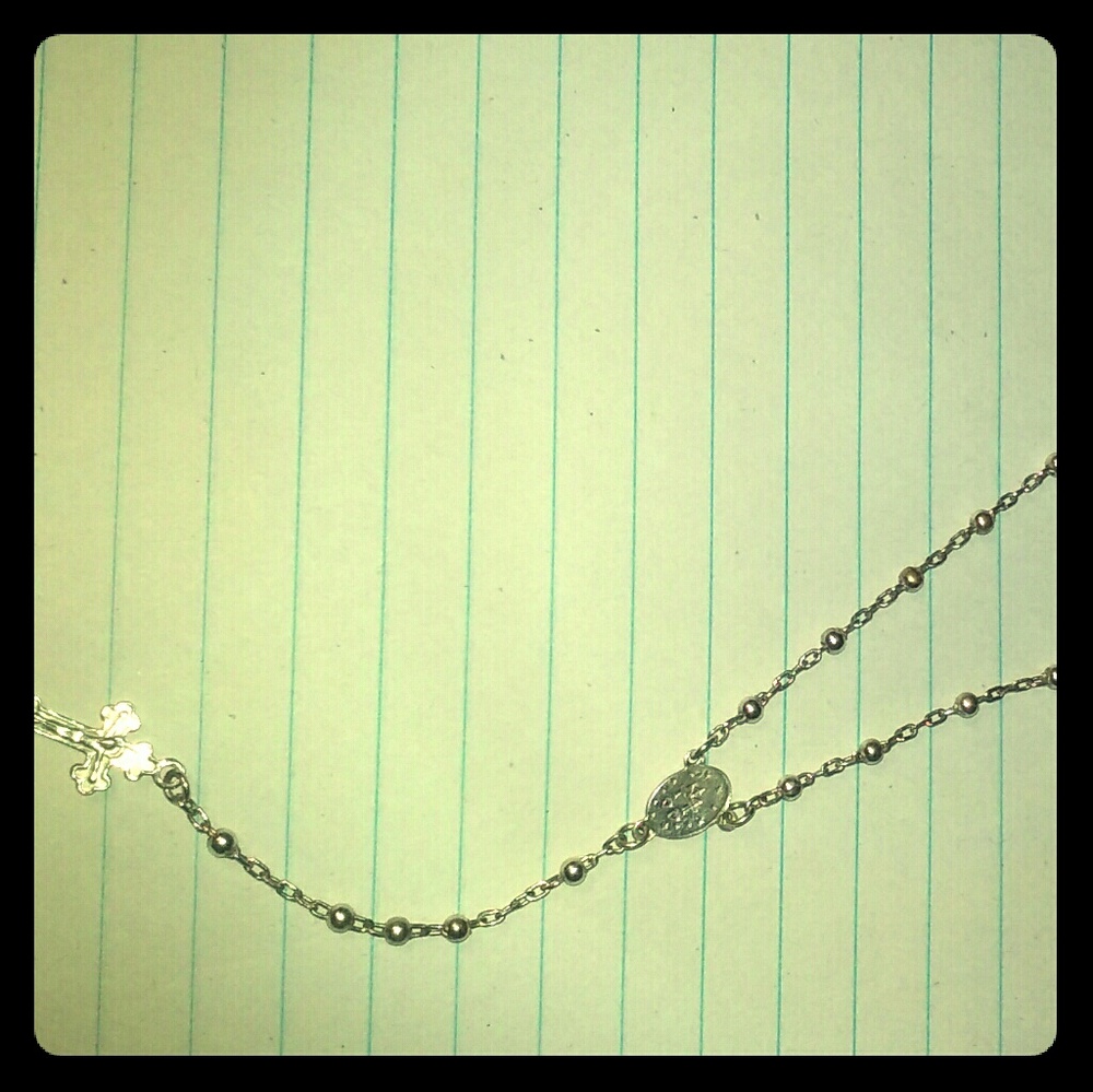 Sterling silver rosary necklace