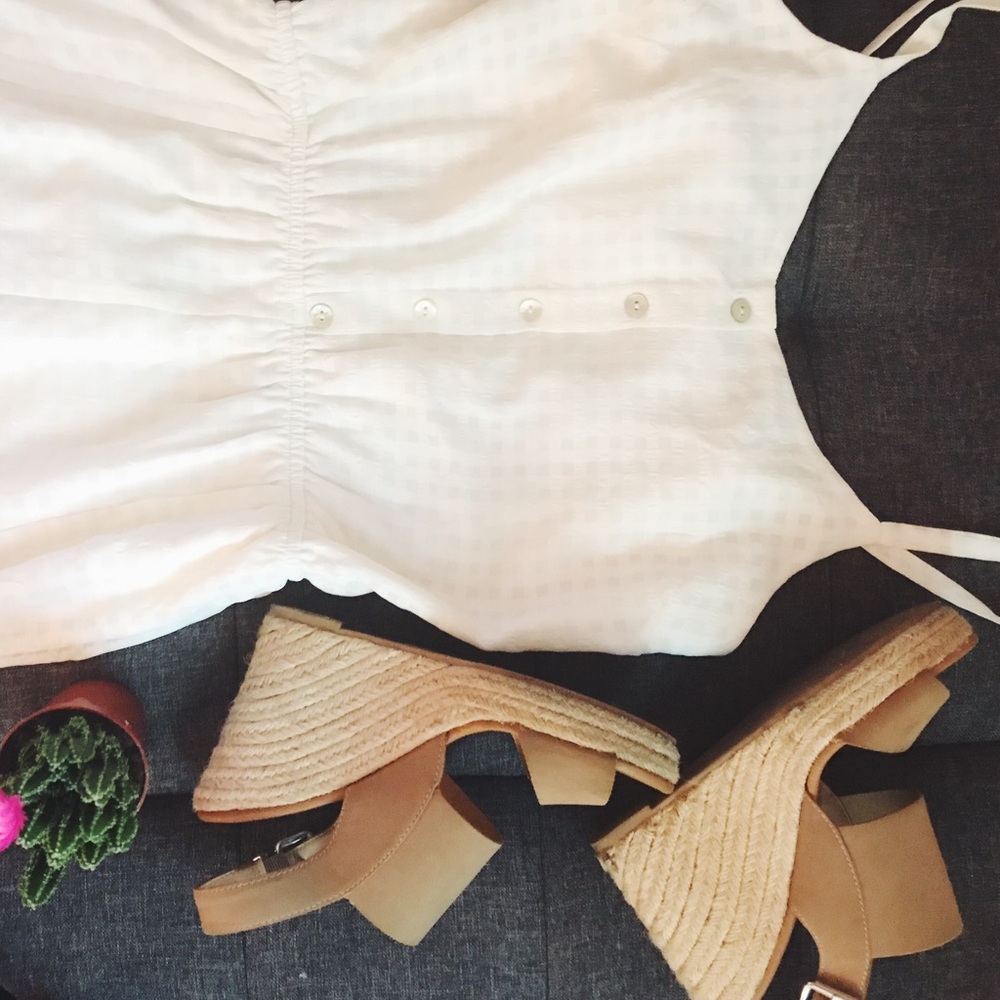NWOT White Gingham Romper