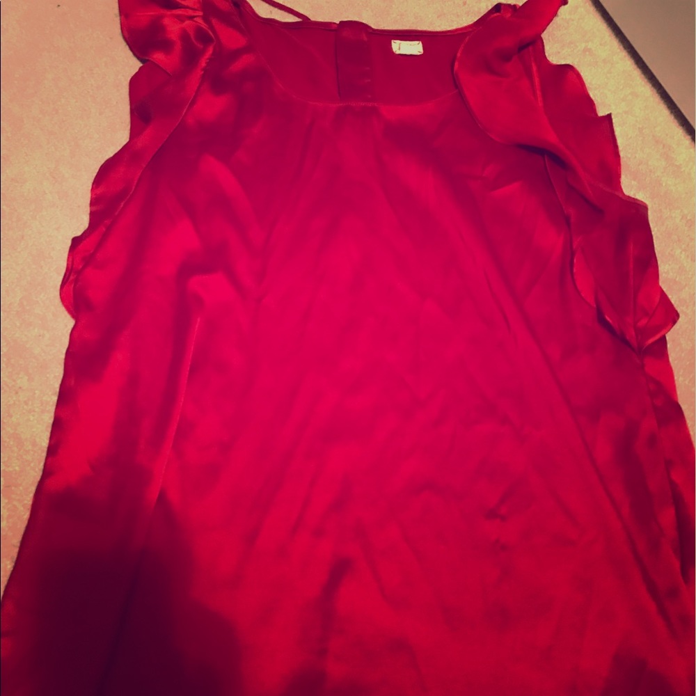 Loft red silky tank