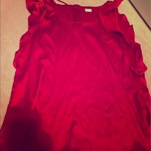 Loft red silky tank