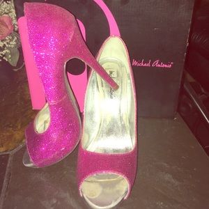 Glitter pink heels