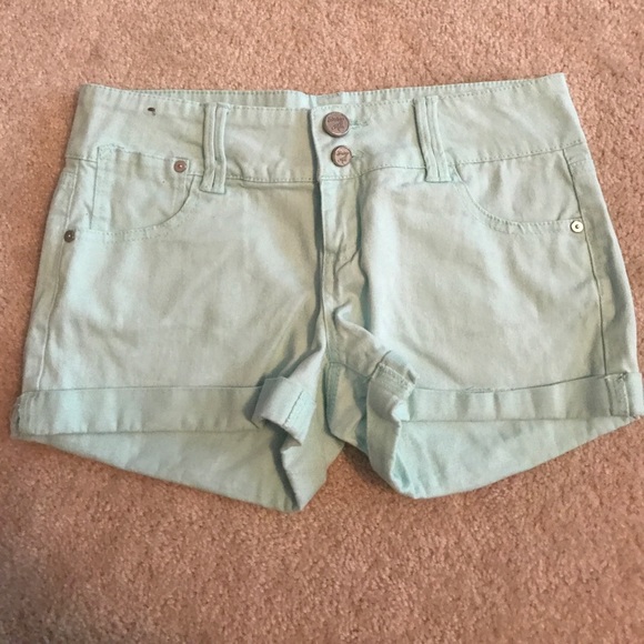 Light Blue Cuffed Shorts - Picture 1 of 2