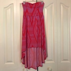 Women's strapless midi high-low dress