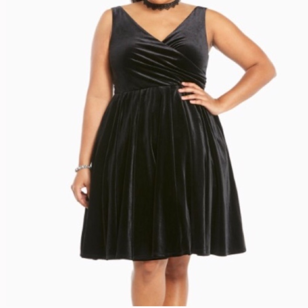 Velvet Surplice dress | Torrid