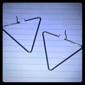 Stainless steel triangle hoop earrings