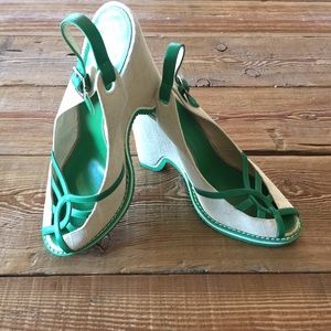 Marc Jacobs Wedges in Beige and Green