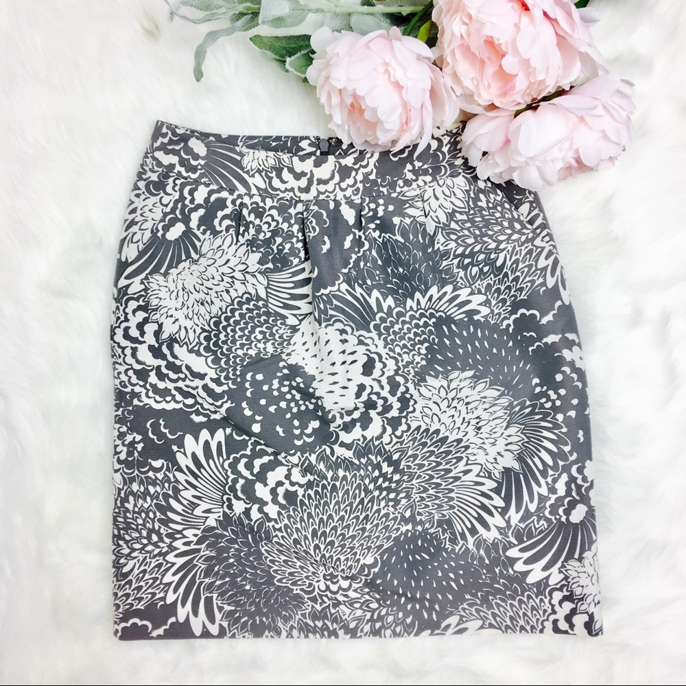 Halogen Nordstrom Silk Blend Floral Pencil Skirt