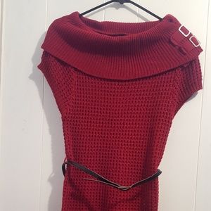 Red sweater dress