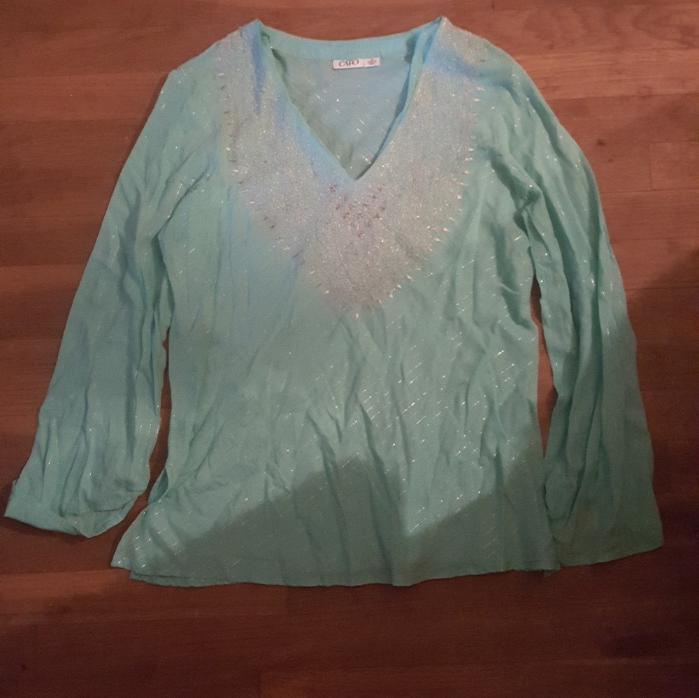 Silver embellished shirt
