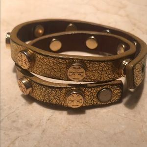 Gold Tory Burch Wrap Bracelet