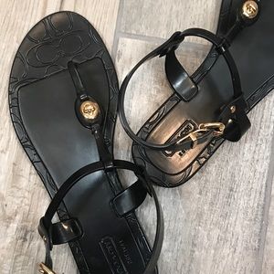 NEVER WORN black Coach sandals size 8