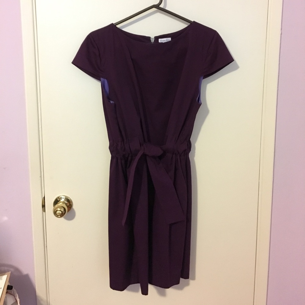 Steven Alan cap sleeve purple front tie dress L