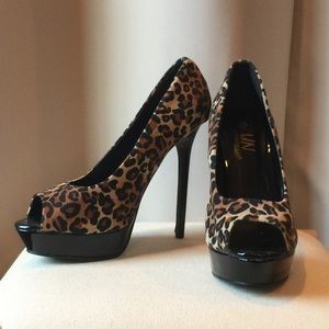 Cheetah Print Peep Toe Stilettos ❤️