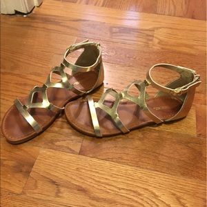 Gold gladiator sandals