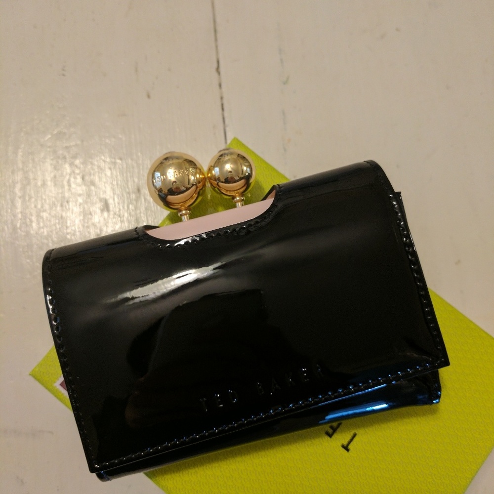 Ted Baker Black Patent Leather Wallet