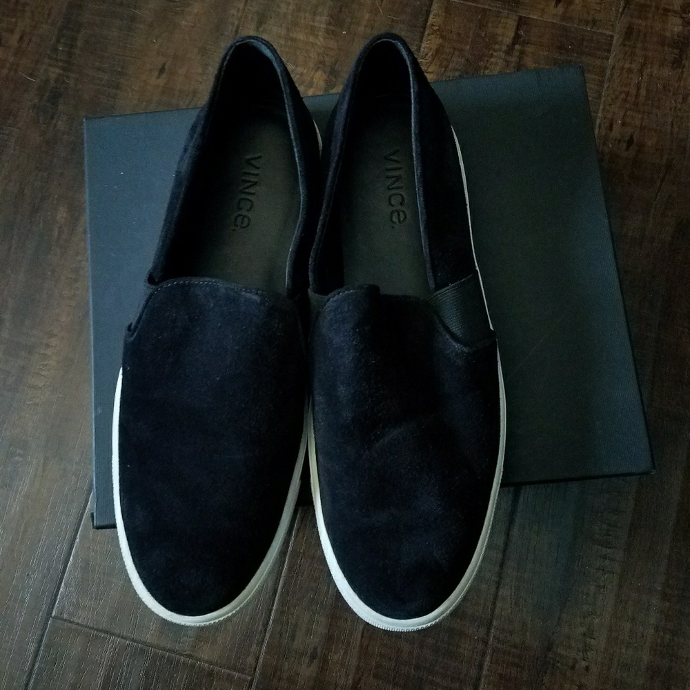 Vince slip on suede shoes