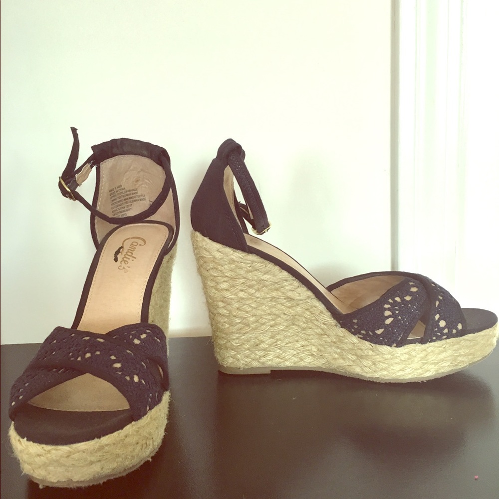 Navy blue wedges