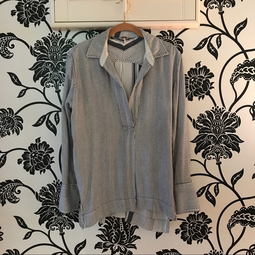 Free People Striped Blouse
