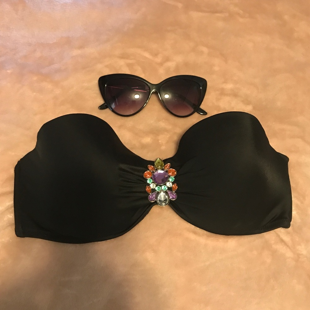 Jewel embellished baiting suit top